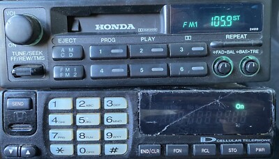 1994-1997 Honda Accord Radio Cassette + Optional In-Dash Cellular Phone OEM Rare