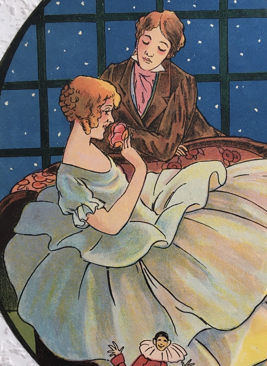 Lithographie Art Déco Xavier Sager Scène de genre Galante