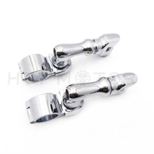 Kit de montaje de estriba de reposapiés cromada para barras de carretera Harley-Davidson de 1 1/4"