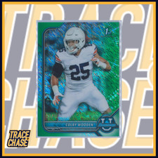 2021-22 Topps Bowman University Football Colby Wooden Green Shimmer 93/99 #88