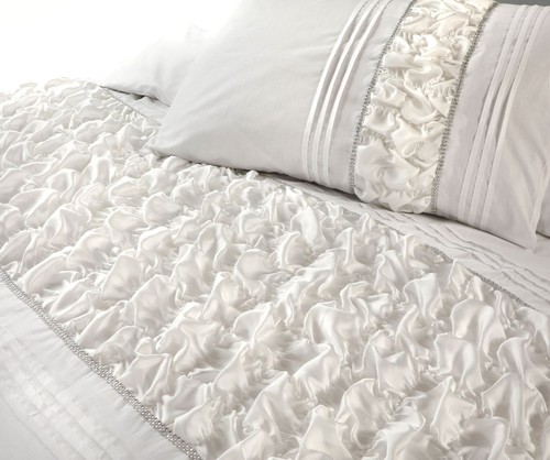 Set copripiumone e federa Aurora biancheria da letto di design policotone a pieghe diamantate - Foto 3 di 6