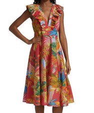 NWT FARM Rio Tropical Jungle Midi Dress Small