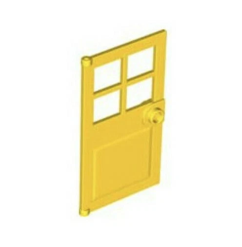 6 New LEGO 1x4x6 Door w/ 4 Panes - Yellow - Image 2 of 2