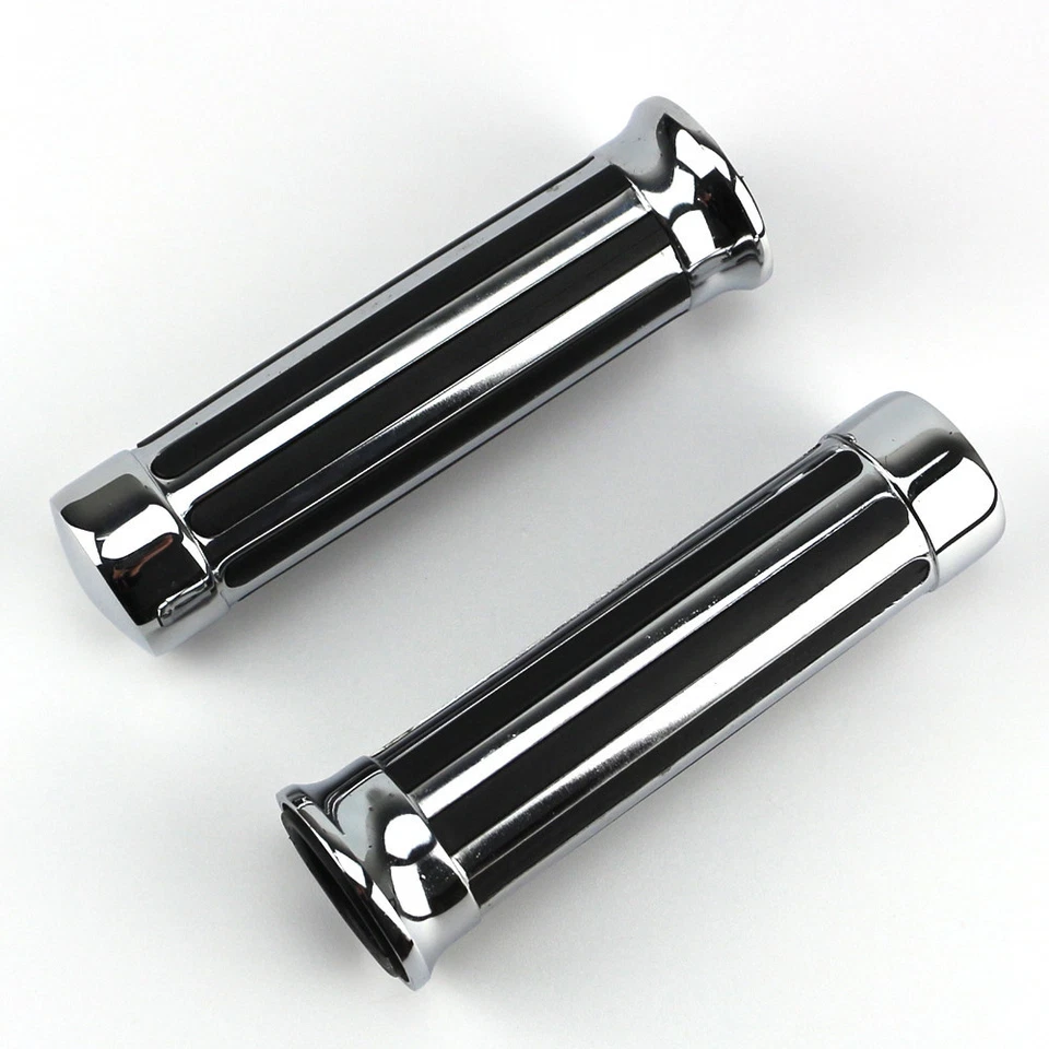 Empuñaduras de manillar cromadas de 1" para Harley Softail Dyna Glide Fat Boy Bad Boy Foto 3 de 4
