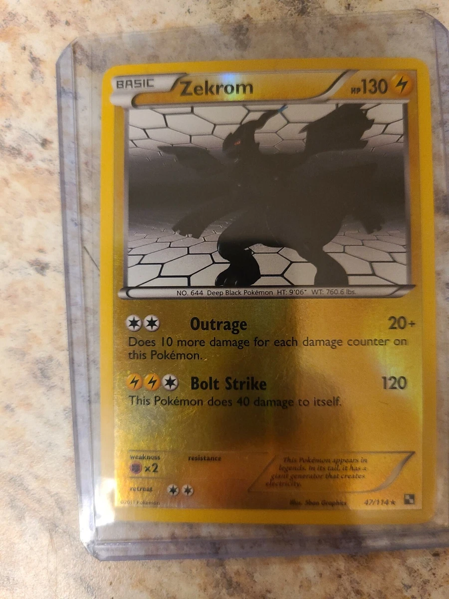 ZEKROM 47/114 BLACK & WHITE Pokemon Card RARE HOLO 130 HP!