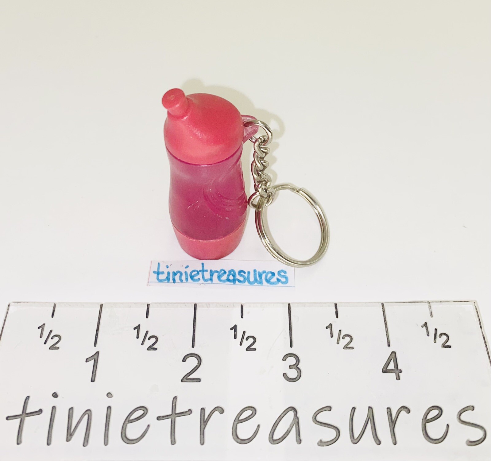 Tupperware keychain Mini Eco sport Bottle in Pink Tinietreasures