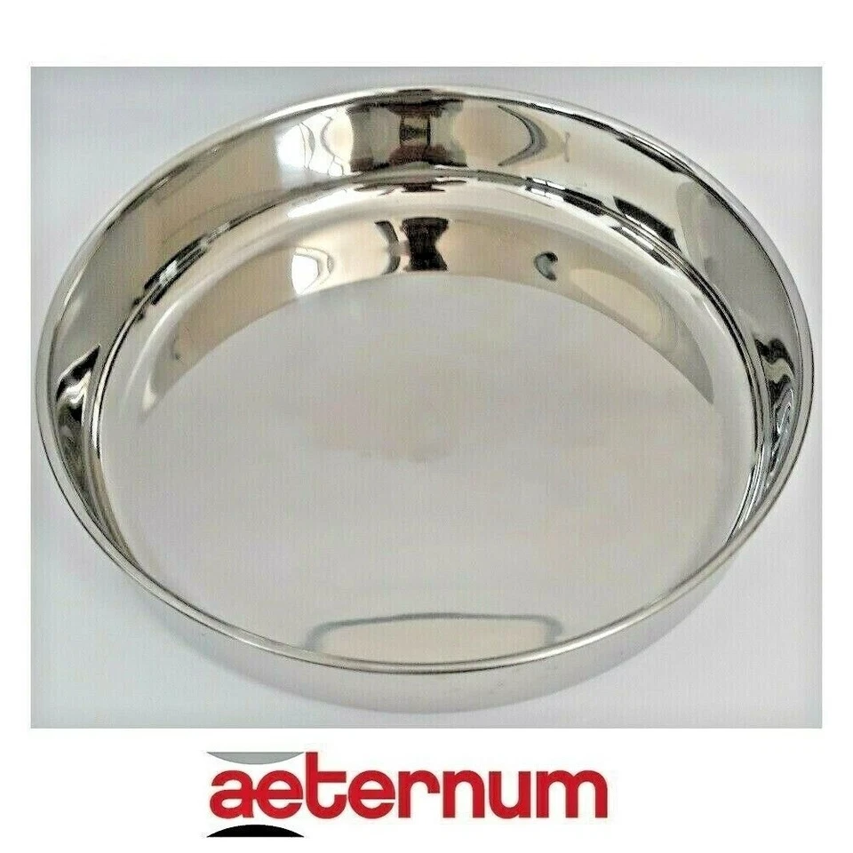 AETERNUM TORTIERA RUOTO ACCIAIO INOX TEGLIA FORNO CM 24 34 - Immagine 2 di 2