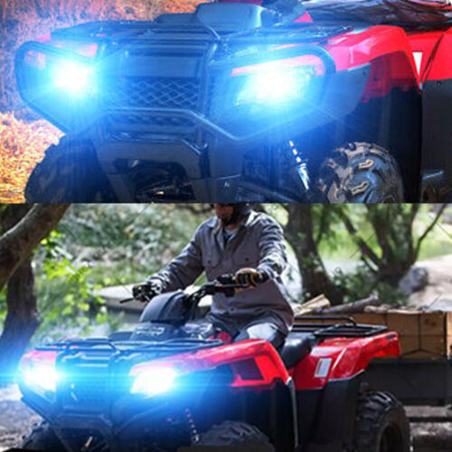 Ice Blue LED Headlight Bulb 12v For Honda TRX420 TRX500 TRX520 Rancher Foreman - Picture 7 of 9
