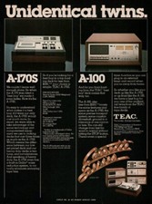Teac - A170S/A-100 Cassette Decks - Original Magazine Ad - 1977