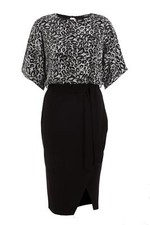 QUIZ MIDI DRESS ANIMAL PRINT WRAP MIDI SLIT SPARKLY GLITTER DRESS 467