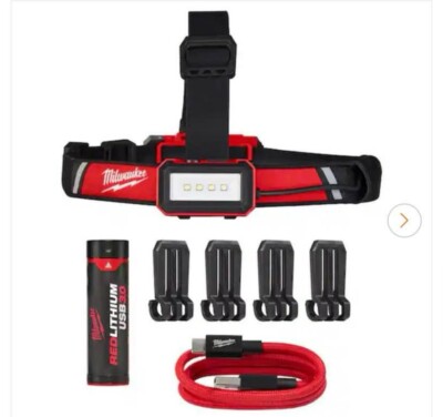MILWAUKEE 600 Lumens LED REDLITHIUM USB Low-Profile Hard Hat Headlamp