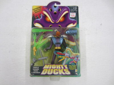 1996 Mattel Mighty Ducks TRIPLE SWORD DUKE L'ORANGE MOC New