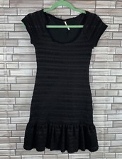 Free People Black Knit Bodycon Mini Dress Size XS