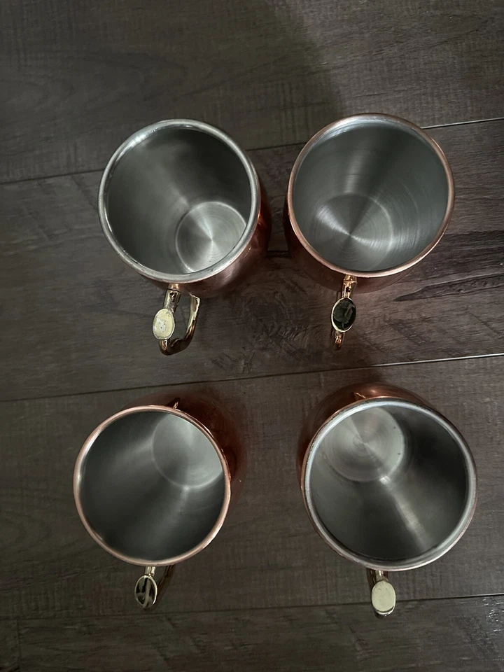 Caneca OGGI Moscow Mule banhada a cobre aço inoxidável 20 oz capacidade conjunto de 4 - Imagem 4 de 4