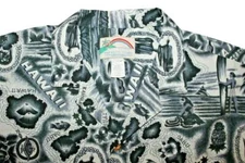 RARE Vintage Hawaii Map XL Cotton Blue PARADISE FOUND SS Shirt Hawaiian