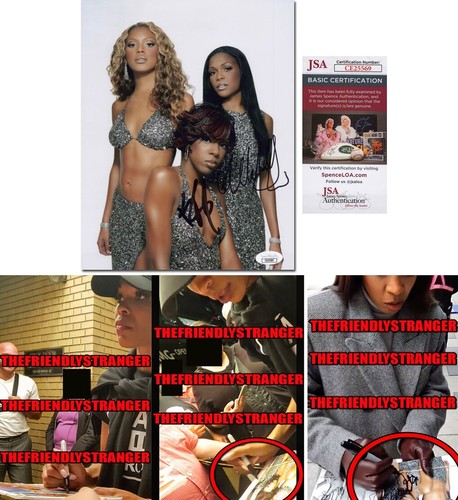 Kelly Rowland & Michelle Williams signed "DESTINY'S CHILD" 8x10 Photo a JSA COA