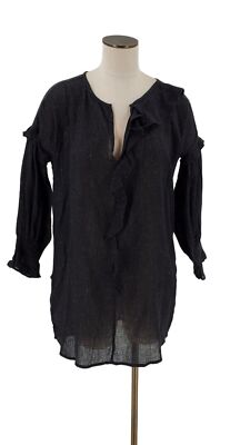 Zara Basic Collection Womens Dress Long Sleeve Metallic Black Mini Size Small