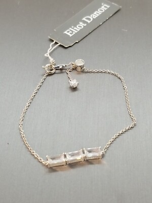 Eliot Danori Silver Tone Cubic Zirconia Baguette Line Bracelet $65
