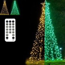 Outdoor Lighting 7.8FT Cone Christmas Tree LED Lights Star Topped W/GR 5617F2H