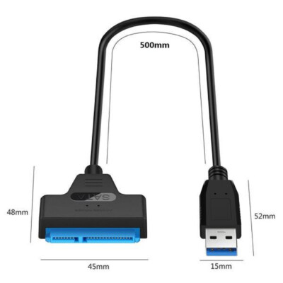 USB 3.0 to SATA III HDD SSD 2.5'' Hard Drive Adapter Cable 22-Pin Data Power UASP