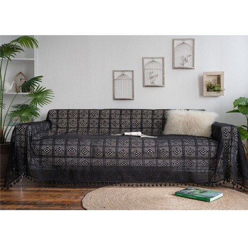 Boho Crochet Sofá Cubierta Manta Sofá Cubierta Sofá Cubierta Sofá Decoración - Imagen 32 de 47