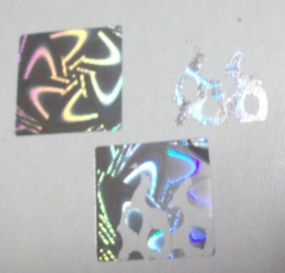 MGR75  100 to 1000 MGR 3/4'' Square Tamper Evident Hologram Adhesive Stickers
