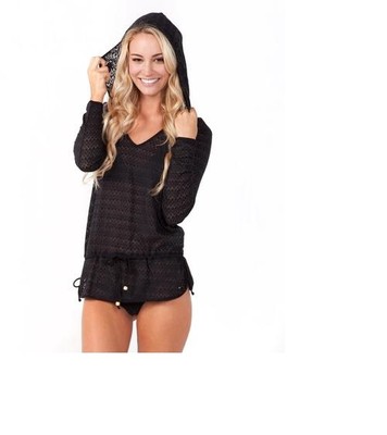 NEW RIP CURL WOMEN ZIGGY COVER UP PULLOVER SHIRT SMALL 11-79 RETAIL $49.50