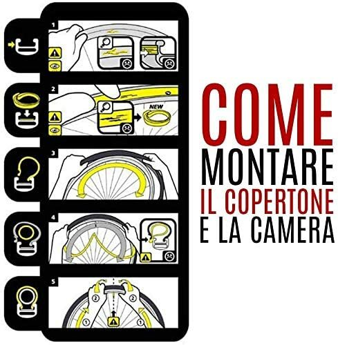 2 CAMERE + 2 COPERTONI BIANCO-NERO PER BICI BICICLETTA 24 X 1 3/8 (37-540) - Imagen 5 de 6