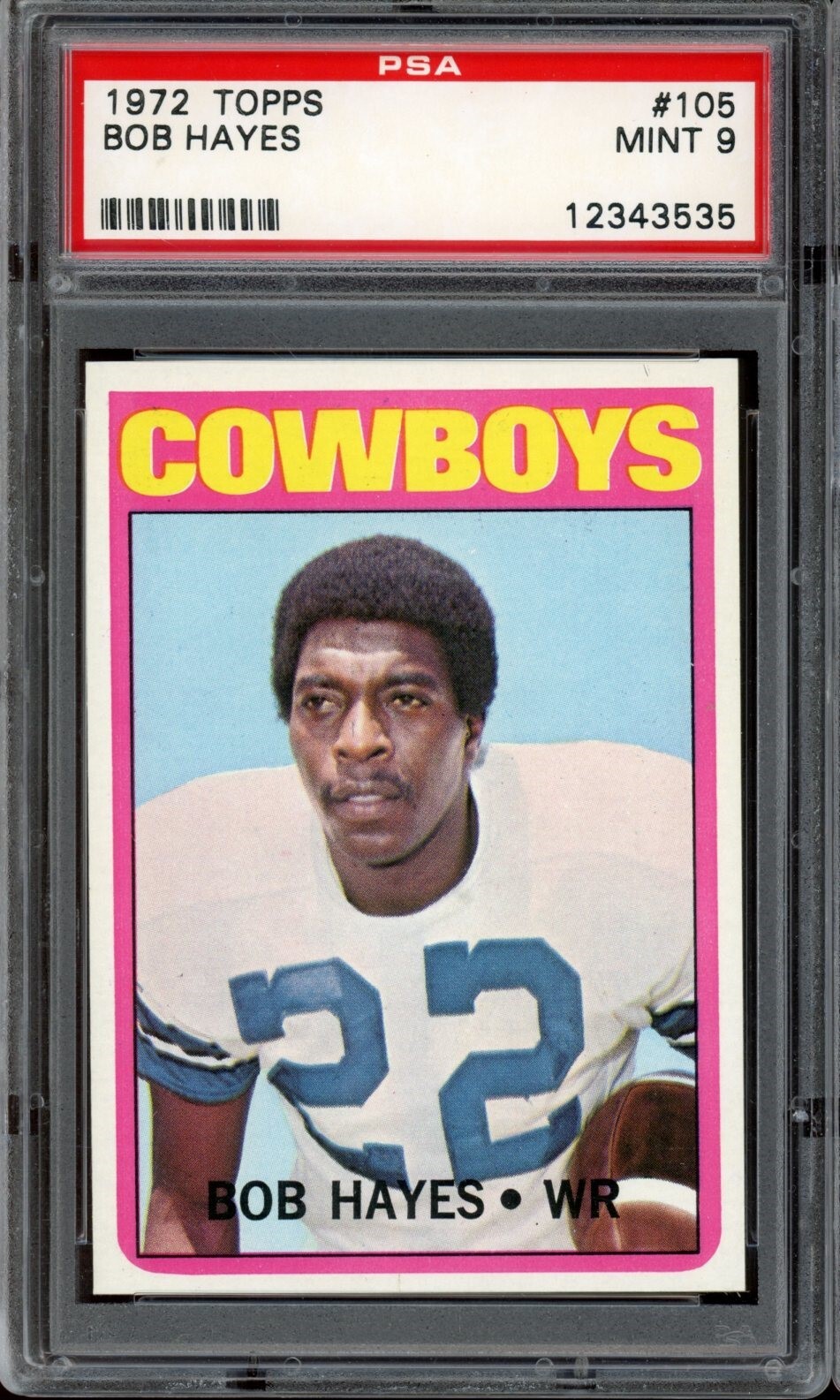 1972 Topps Football #105 Bob Hayes PSA 9