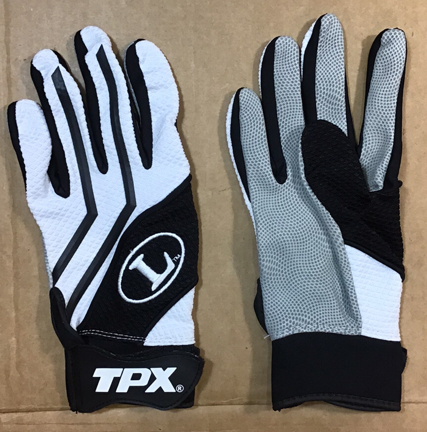 Gants de frappe bioniques Louisville Slugger jeunesse moyenne SRG TPX blanc/noir Gants de frappe bioniques Louisville Slugger jeunesse moyenne SRG TPX blanc/noir