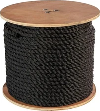 ATERET Twisted 3-Strand Black Polypropylene Rope Monofilament ALL SIZES