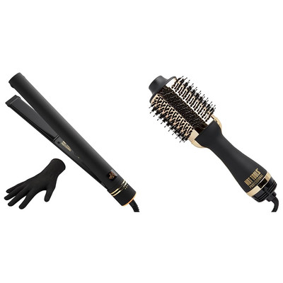 Pro Artist Black Gold Evolve Ionic Salon Hair Flat Iron | Long-Lasting & 24K Gol
