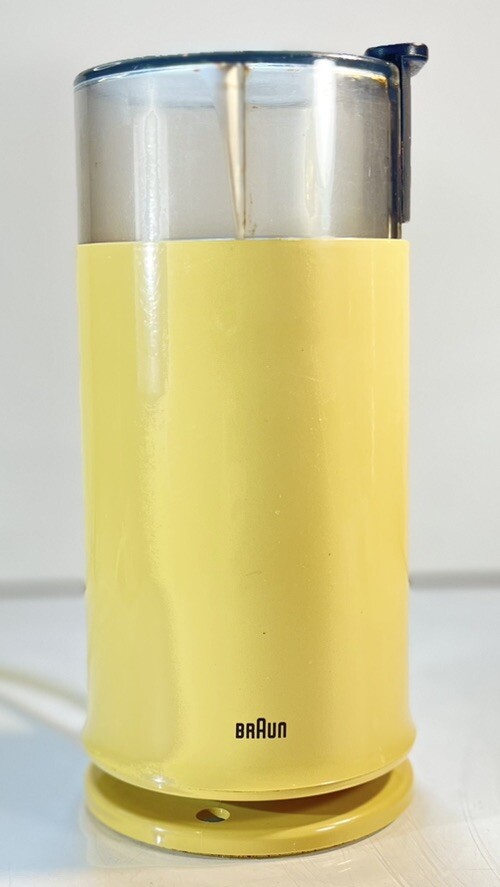 Braun Coffee Bean Grinder Mill Yellow Model KSM2 Touch Top Spain WORKS