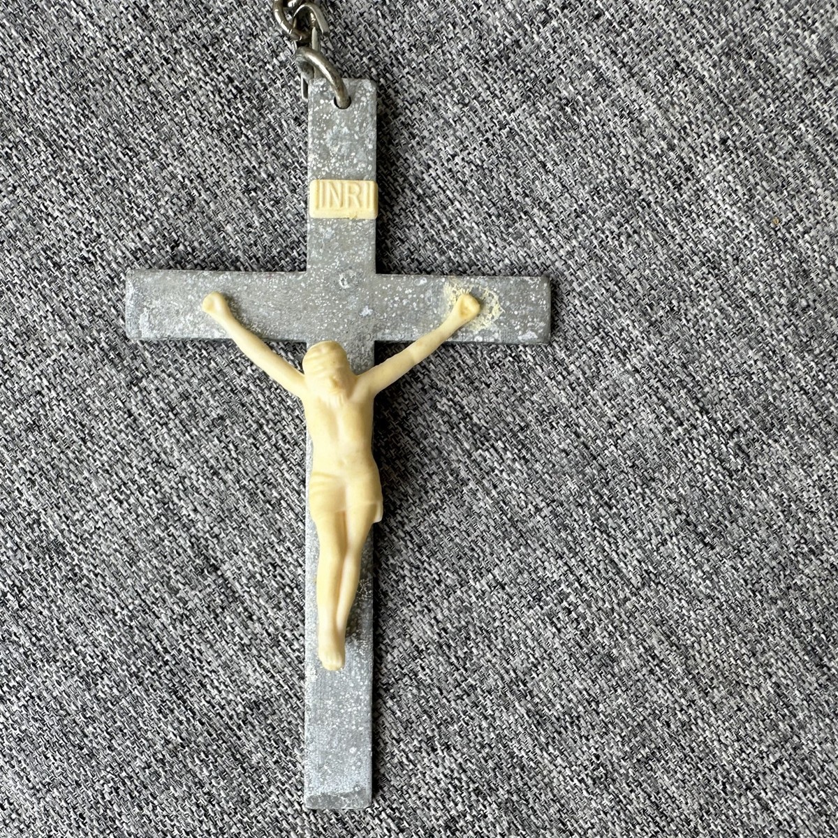 VINTAGE CATHOLIC THE LAST ROSARY MOONGLOW BEADS FUNERAL CASKET