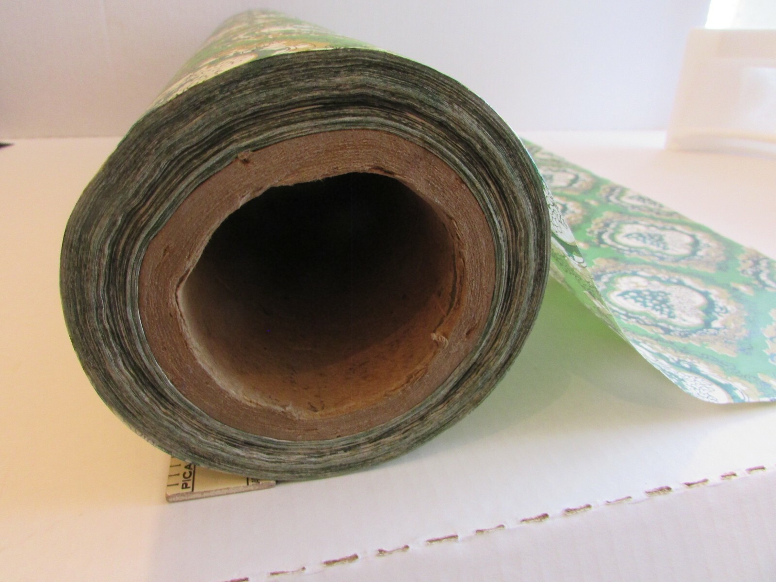 Vtg Christmas DEPARTMENT STORE GIFT WRAPPING PAPER ROLL Green Tree