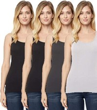 New 32 Degrees Women s 4-Pack 2-Way Tank VARIETY  