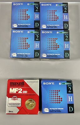 Sony 3.5'' Floppy Disks 2HD 1.44 MB 10MFD-2HD IBM Formatted 40 New 17 Open Box