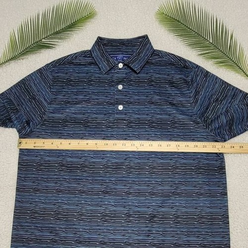 USA Palm Pique Stretch Polo Night Tide Short Sleeve Shirt L - Picture 5 of 10