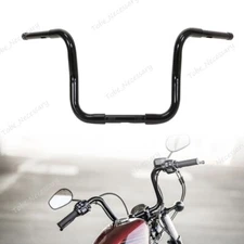 14" Rise 1-1/4" Black Ape Hanger Handlebar For Harley Softail FLST Sportster New