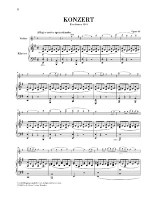Felix Mendelssohn Bartholdy Concerto in E minor, Op. 64 Violin and Piano