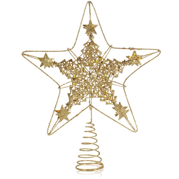 Deko Stern Weihnachten - Goldfarbene Weihnachtsdekoration Stern Aus Metall-image