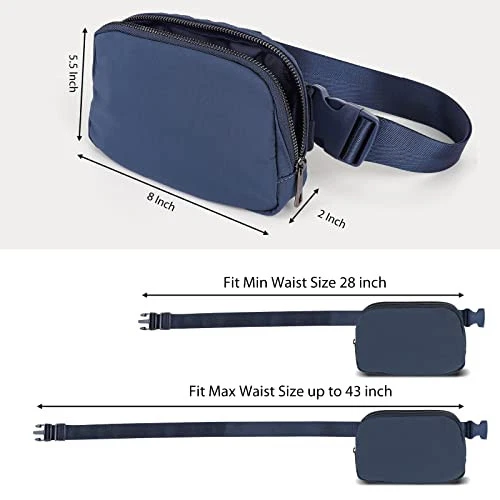 Belt Bag for Women and Men Fanny Pack Waist Bags with Adjustable Strap for Blue