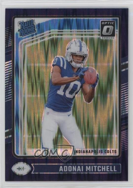 2024 Donruss Optic Rated Purple Shock Prizm Adonai Mitchell #203 Rookie RC 1a32