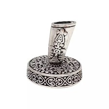 Vintage Metal Round Pen Stand Holder - Silver
