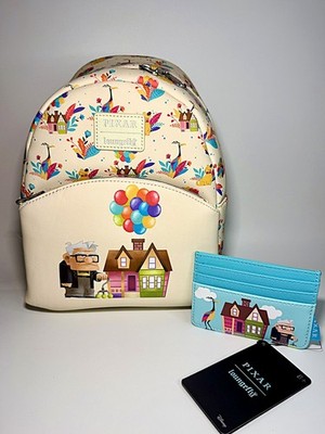 Loungefly Disney Pixar Up Flora Mini Backpack & Cardholder Carl and Ellie NEW!