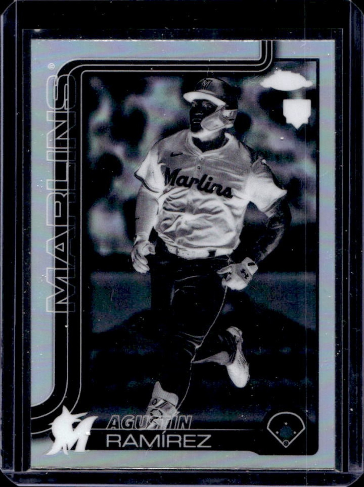 2025 Topps Chrome Update Agustin Ramirez Negative Refractor RC #USC200 Marlins