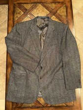 Vtg Barrington Sport Coat Blazer Men's 48L Brown Wool Lambswool Tweed Jacket
