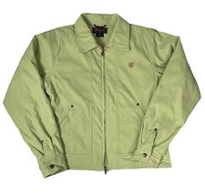 Ariat Green Full Zip Jacket SZ Medium Paisley Lined Embroidered Western Cowgirl