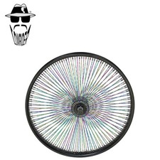 Original Lowrider 20 Dayton 144 Spoke Square Twisted Front Rim Blackoil Slick.