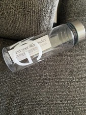AG1 Shaker 12 oz Clear Plastic BPA-Free Bottle w/ Silver Screw-On Lid